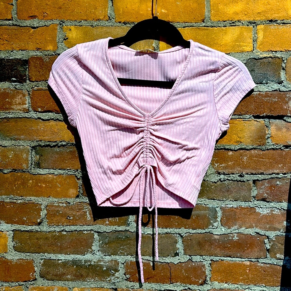 Pink Ruched Crop